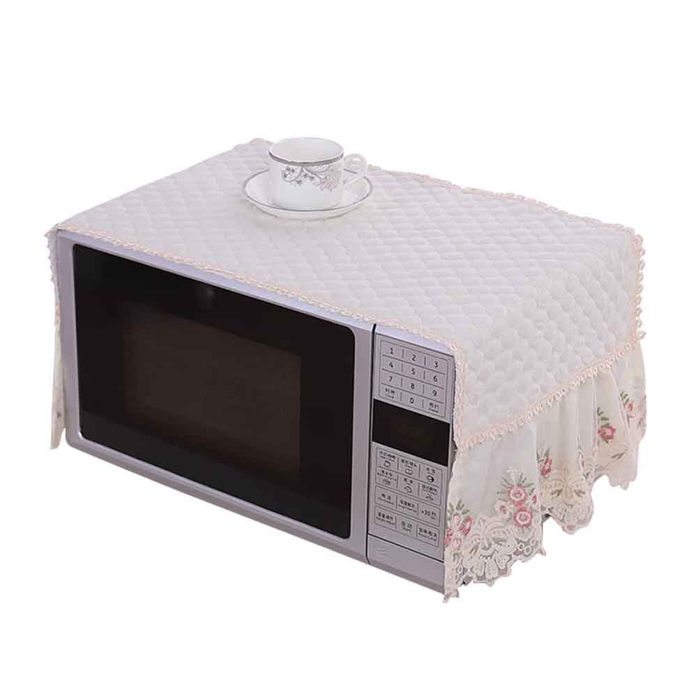Capa simples engrossado proteção acessórios da cozinha microondas forno capa casa anti óleo decoração à prova de poeira rendas bordado