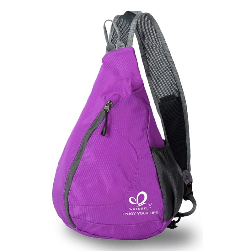 Waterfly outdoor sport fietsen opvouwbare coole dames heren driehoekige messenger bag schoudertas cross voor boodschappentas: Paarse kleur