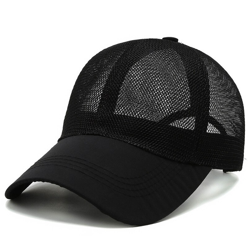 Gorra ajustable de secado rápido para hombre, gorro de malla delgada para tenis, protección solar para exteriores, pesca, sol, Verano: Black-B