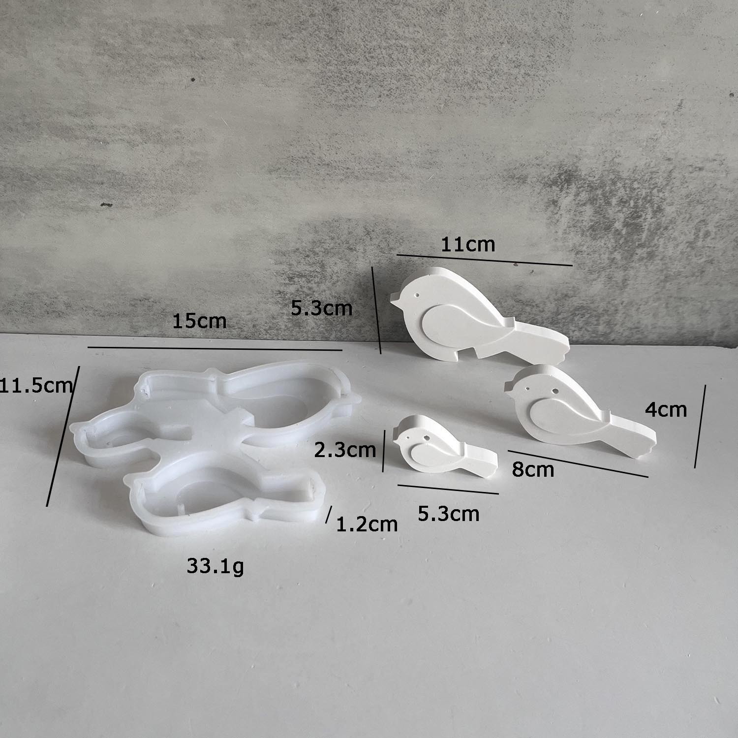 Decoratieve hanger met huisvogel, gemaakt van siliconen, mal voor lentevogel, gipsen ornament.: Lichtgeel