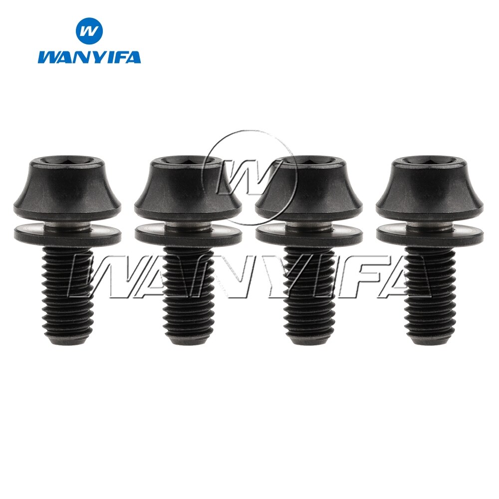 Wanyifa 4 Uds M5x12mm titanio Ti cono bicicleta titular de la botella de tornillo accesorio de ciclismo para la bicicleta sujeción de portabotellas pernos