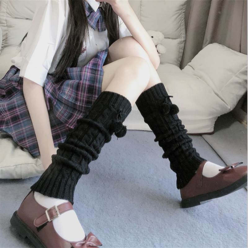 Lolita Beenwarmers Japanse Vrouwen Gothic Lange Sokken Vrouwen Leggings Slobkousen Knie Goth Winter Sok Gebreide Manchetten Enkel Warmer: 3