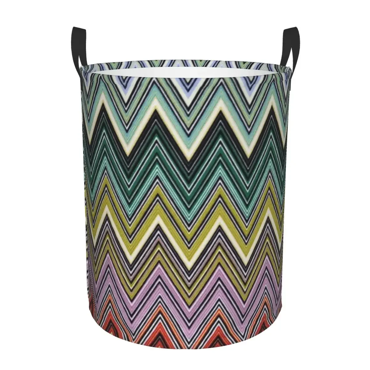 Camouflage Zigzag wasmand Opvouwbare kledingopbergbak met grote capaciteit Boheemse geometrische babymand: XL / Ivoor