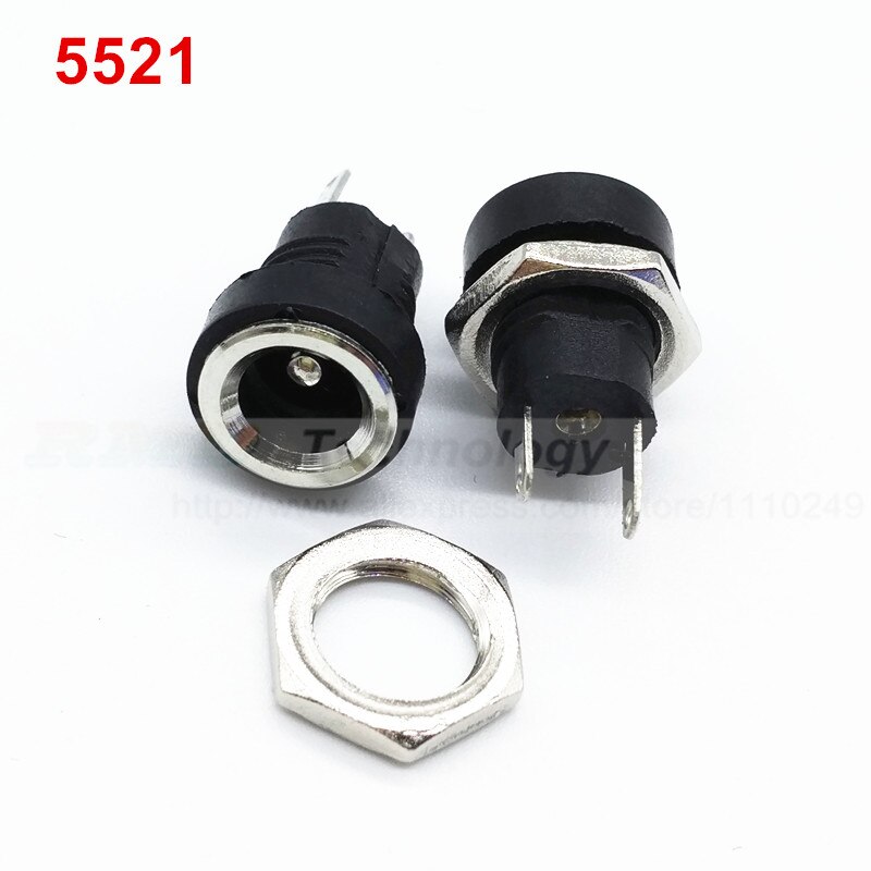 10pcs/lot DC Power adapter dc jack connector DC022B 5.5 X 2.5 2.1 mm 3.5 X 1.3 mm: 5521