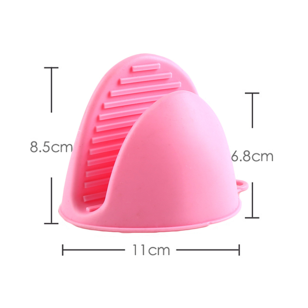 Microwave Oven Glove Silicone Heat Insulation Mitts Anti Scalding Pot Bowl Holder Clip Cooking Baking Kitchen Gadget Accessories: Pink