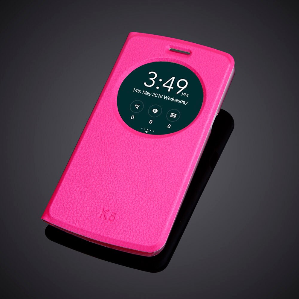 Funda abatible de lujo para LG K5 X220 X220DS Q6 5,0 "LG K5 LTE Protector Flip PU Funda de cuero para LG K5 LTE: Rose
