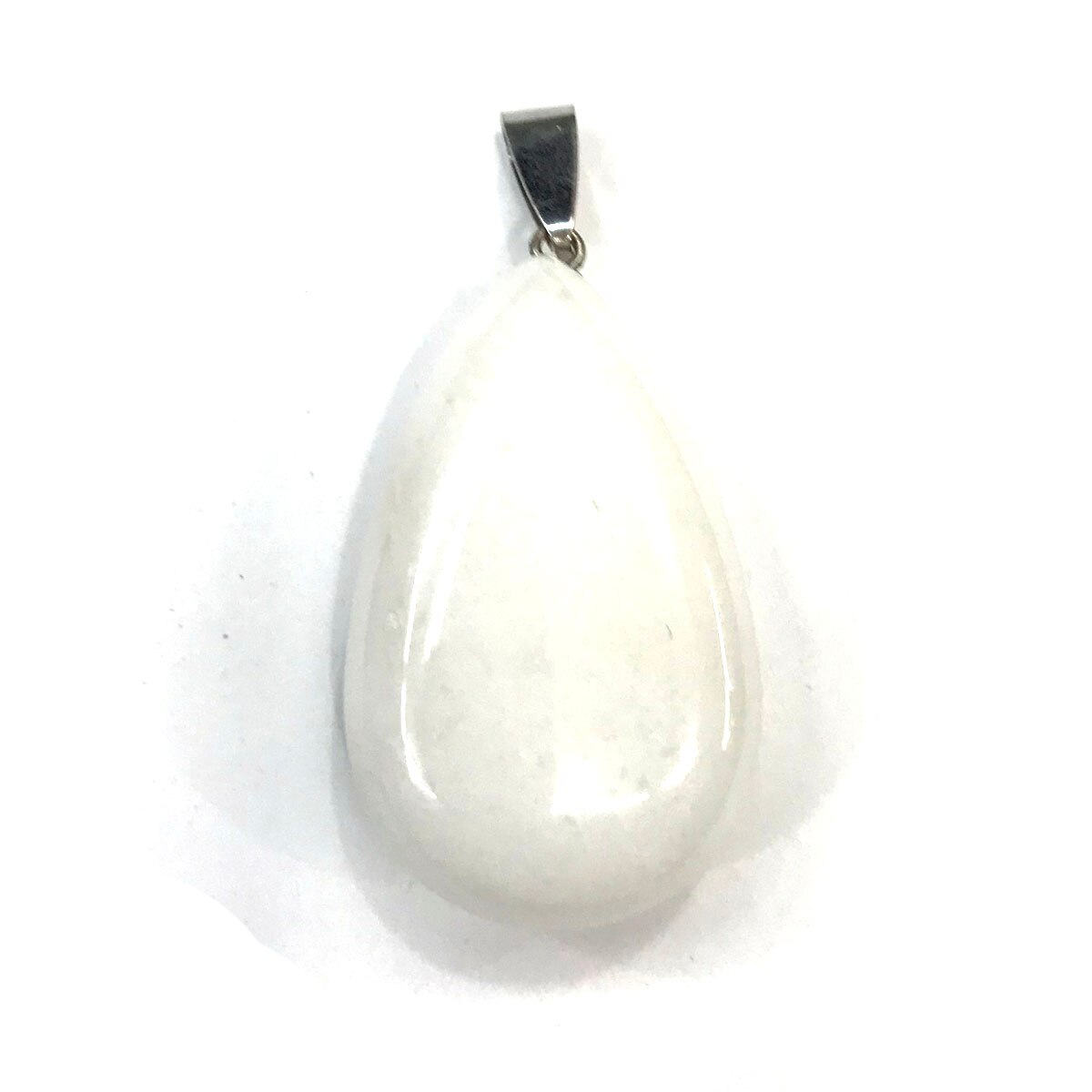 Colgantes de piedra Natural en forma de gota de agua, ágatas de cristal, COLLAR COLGANTE para fabricación de joyas, tamaño de buena , 24mm x 43mm: white jade