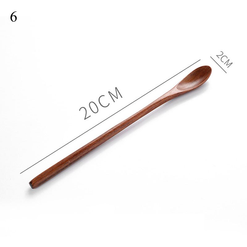 1pc colheres de madeira para cozinhar mel servidor chá café agitando colheres de tinta cor mel chá colheres de chá acessórios de café utensílios de mesa: Laranja