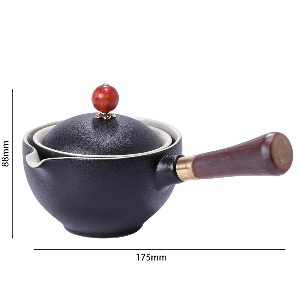 360 ° Roterende Keramische Theepot Theewaar Draagbare Chinese Gongfu Kung Fu Thee Cup Set Cradle-Type Semi-Automatische Thee Maker thee Set: F