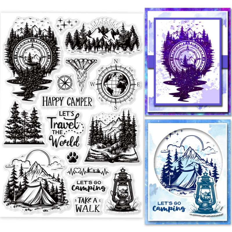 1pc fe-klare stempler til gør-det-selv scrapbooking blomster træ silikone stempelforseglinger gennemsigtige stempler til kortfremstilling fotoalbum