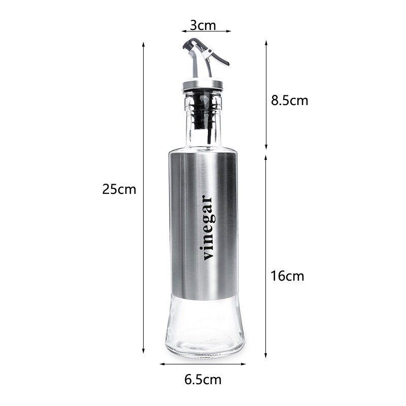 Bouteille d'assaisonnement de cuisine, pour sauce, rangement en verre pour huile et vinaigre, distributeur , accessoire: Vinegar