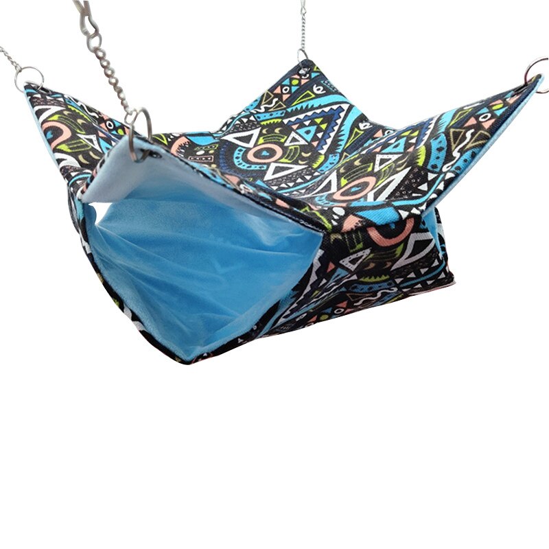 Summer Autumn Small Animal Hamster Squirrel Hammock Double layer Canvas Breathable Haning Sleeping Bed House Pets Suppiles: geometric / 20x20 cm