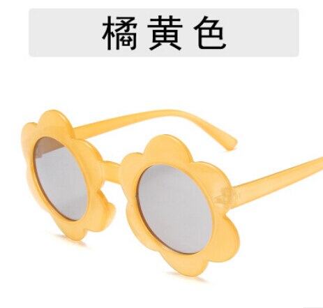Gafas de sol antiuv para niños, lentes de sol infantiles con forma de girasol para exteriores y playa: Naranja