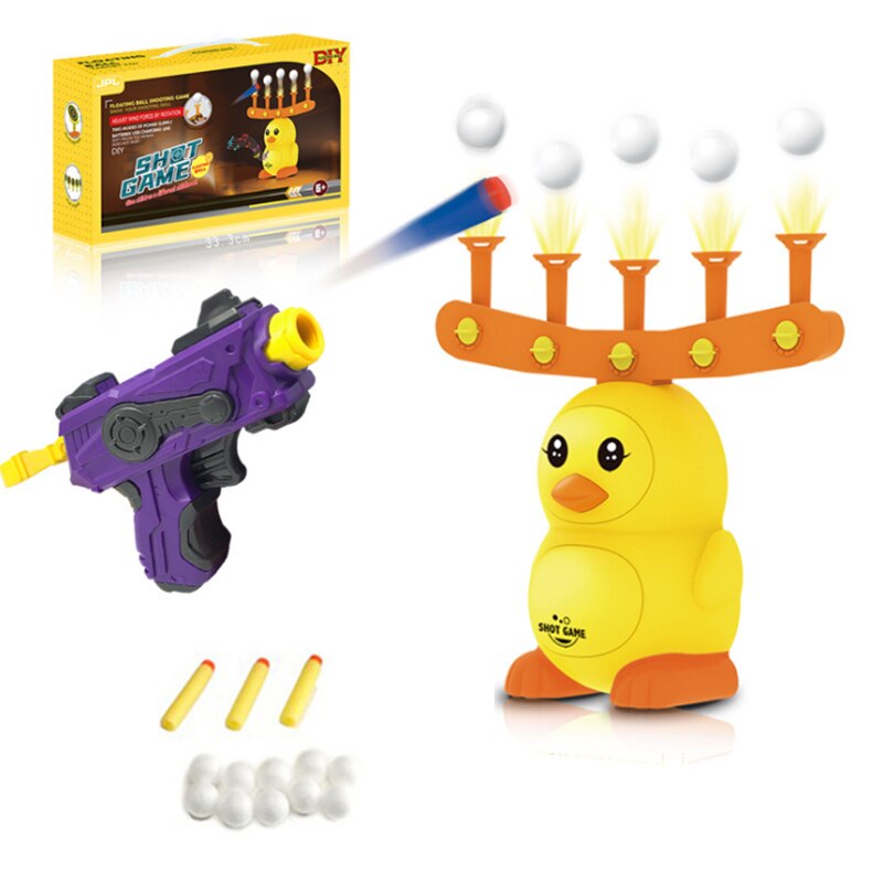 Shooting Games Kit DUCK Electric Floating Dart Target Practice Flying Ball Toys With Floating Ball Gun Toy for Adults Kids: Toy gun C with box