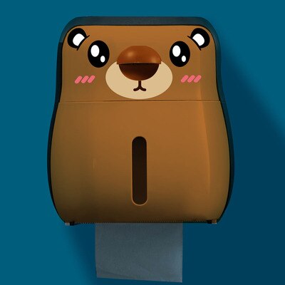 Penguin Toilet Paper Holder Portable Waterproof Wall Mounted Storage Box Tray Tissue Box Organizer Bathroom Accessories: Bear