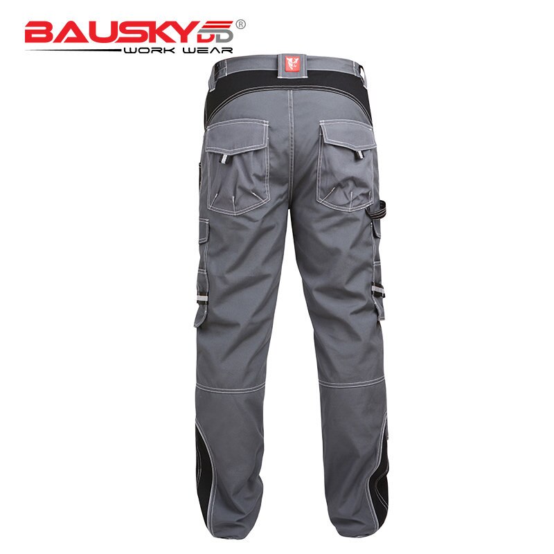 Bauskydd Construction Work Pants Men Hi Vis Workwear Cargo Pants Man Multi Pocket Trousers Safari Style
