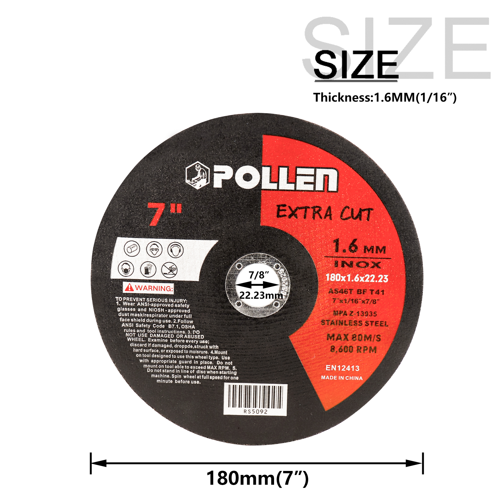 7 Inch 180mm Cutting Disc Metal Cutting Wheel Disc For Angle Grinder Metal Iron Cutting Saw Disc 1-2pcs