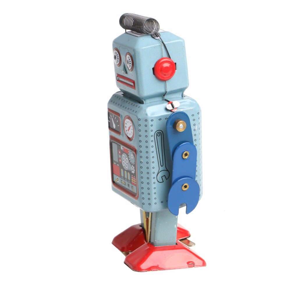 HBB – Robot mécanique Vintage en fer blanc pour enfants, jouet mécanique à remonter, Collection