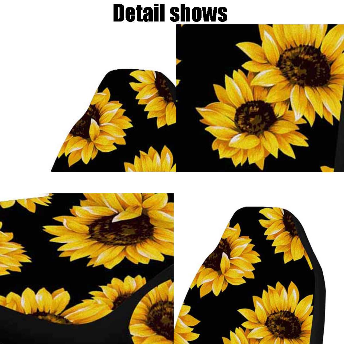 TOADDMOS Zonnebloem Hoofdsteunhoezen – 2 Stuks, Ademend Polyester/spandex, Universeel Voor Auto’s En SUV’s