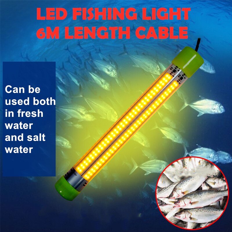 Onderwaterlamp voor vissen met led 20w 60w dc 12v 6m kabel  ip68 waterdichte vislokkers