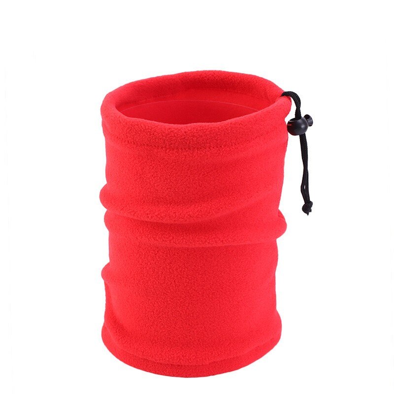 1PCS Kids Girls/Boy Polar Fleece Thickened NECK WARMER Scarf Tube Style Adjustable Face Cover Veil Camping Skiing Cap Headwear: Red