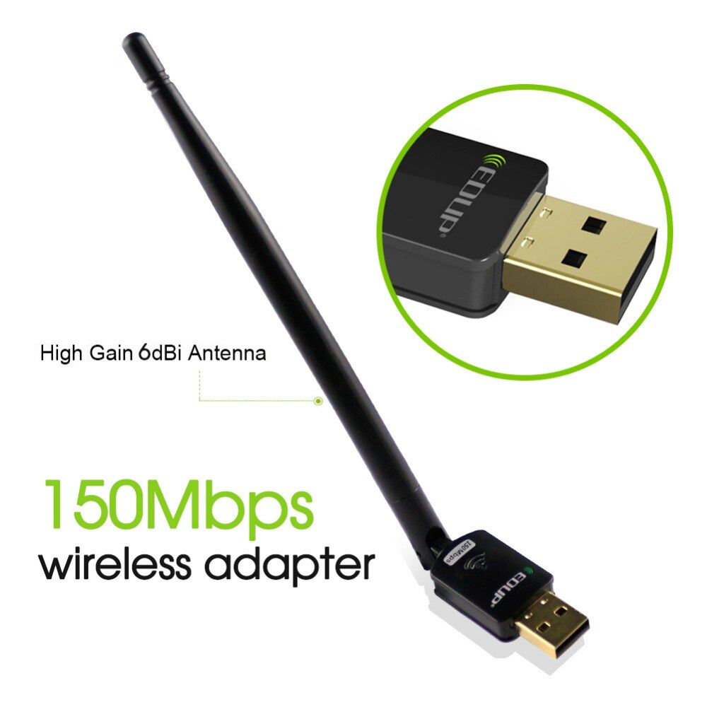Adaptateur wifi usb 150mbps haut gain 6dbi wifi antenne 802.11n longue distance usb wi-fi récepteur Ethernet carte réseau