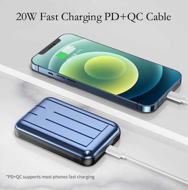 New20W Fast Magnetic Wireless Portable Charger For Magsafe Charger Power Bank For iphone 12 xaiomi Mobile Battery Large Capacity