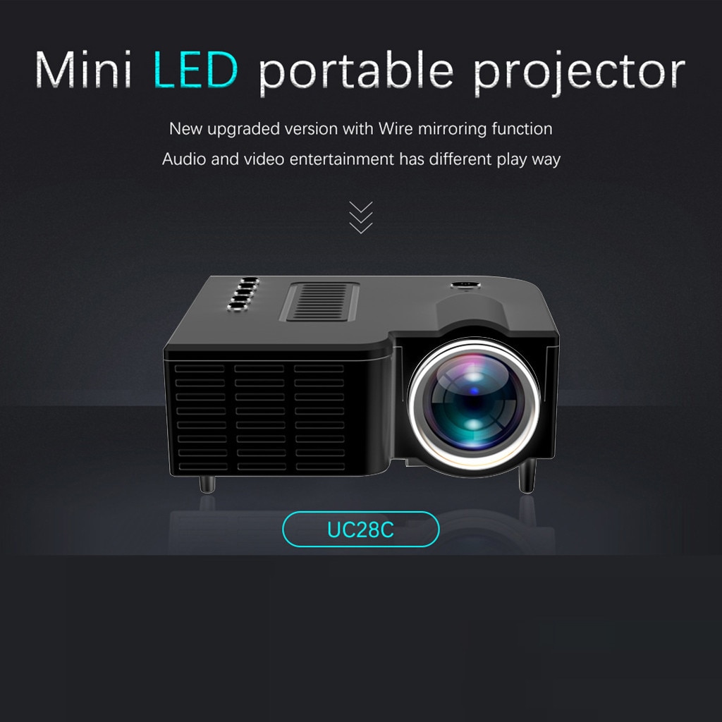 Projector US Plug LED Portable Home Theater Video Projector Support HD1080P For Outdoor Movie Black