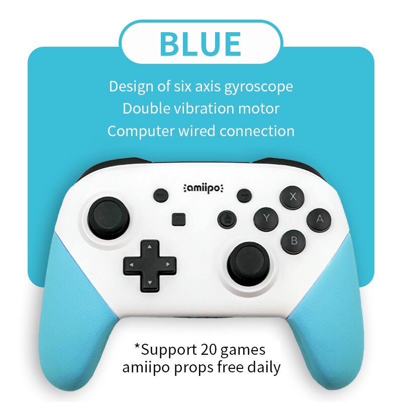 bluetooth Pro Gamepad for N-Switch NS-Switch NS Switch Console Wireless Gamepad Video Game USB Joystick switch Pro Controller: Sky Blue