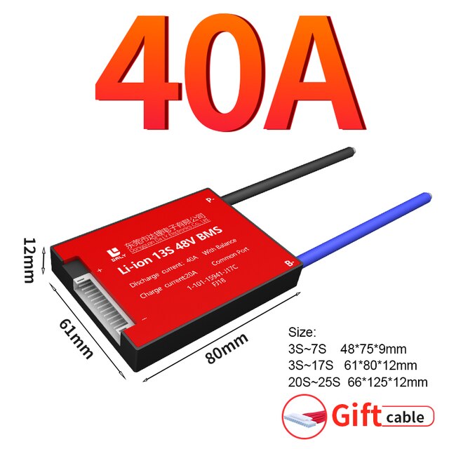 DALY BMS 6S 24V 15A 20A 30A 40A 50A 60A 80A 100A 18650 PCM PCBA Lithium-Ionen Polymer NCM NMC Batterie Pack Mit Balance: 6S Separate Port / 40A