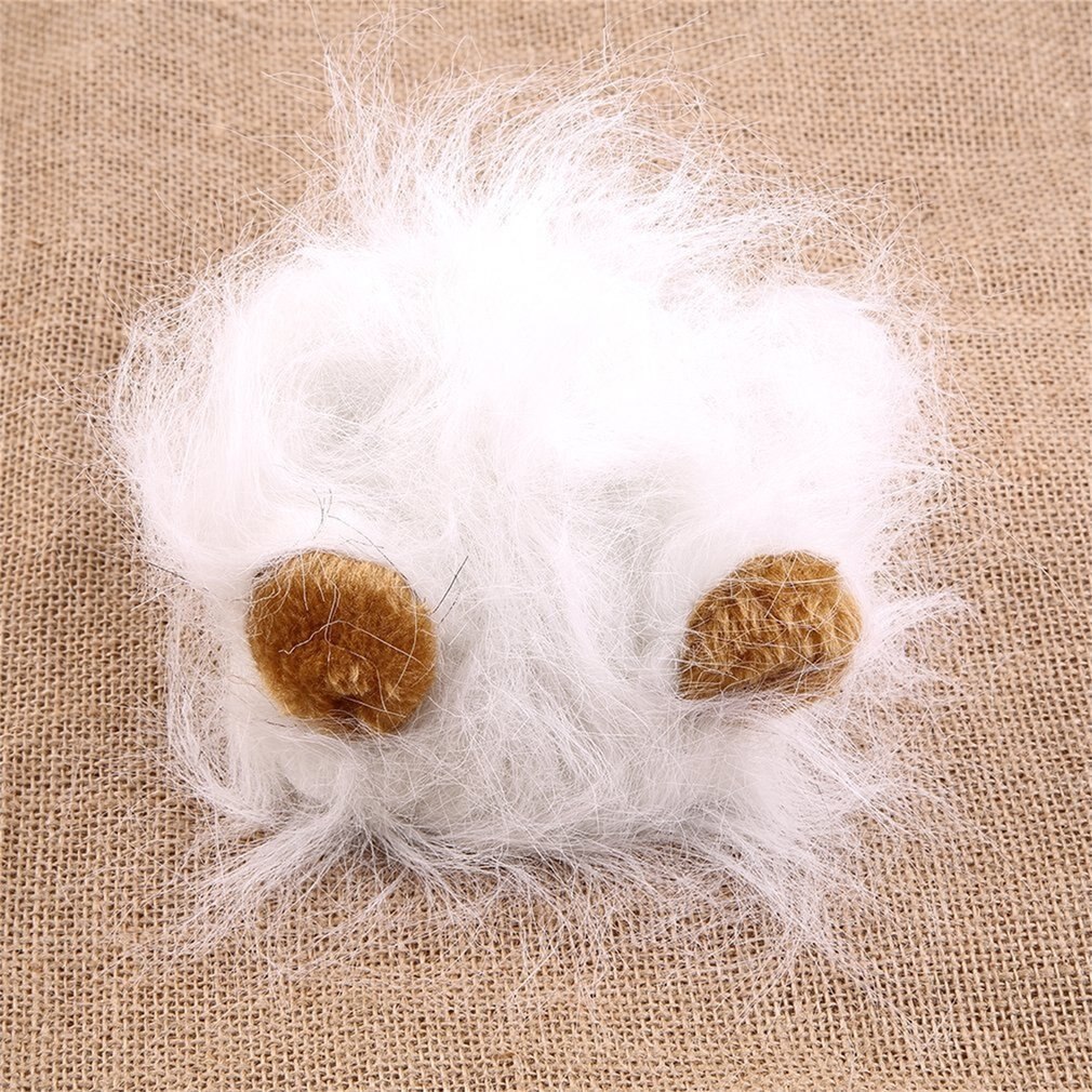 Pet Cat Dog Emulation Lion Hair Mane Ears Head Cap Autumn Winter Dress Up Costume Muffler Scarf