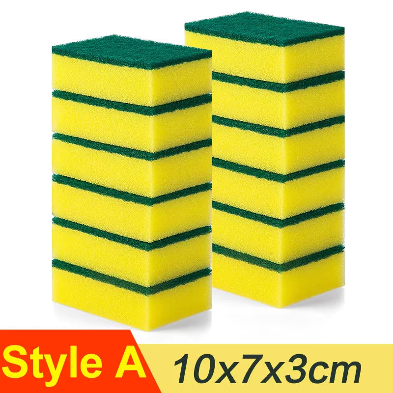 1/50Stck Magie doppelseitige Schwamm Küche Sauber Topf Rost Fleck Schwämme Fett Reinigung Pinsel Geschirr Reiniger werkzeuge: XL / Blau