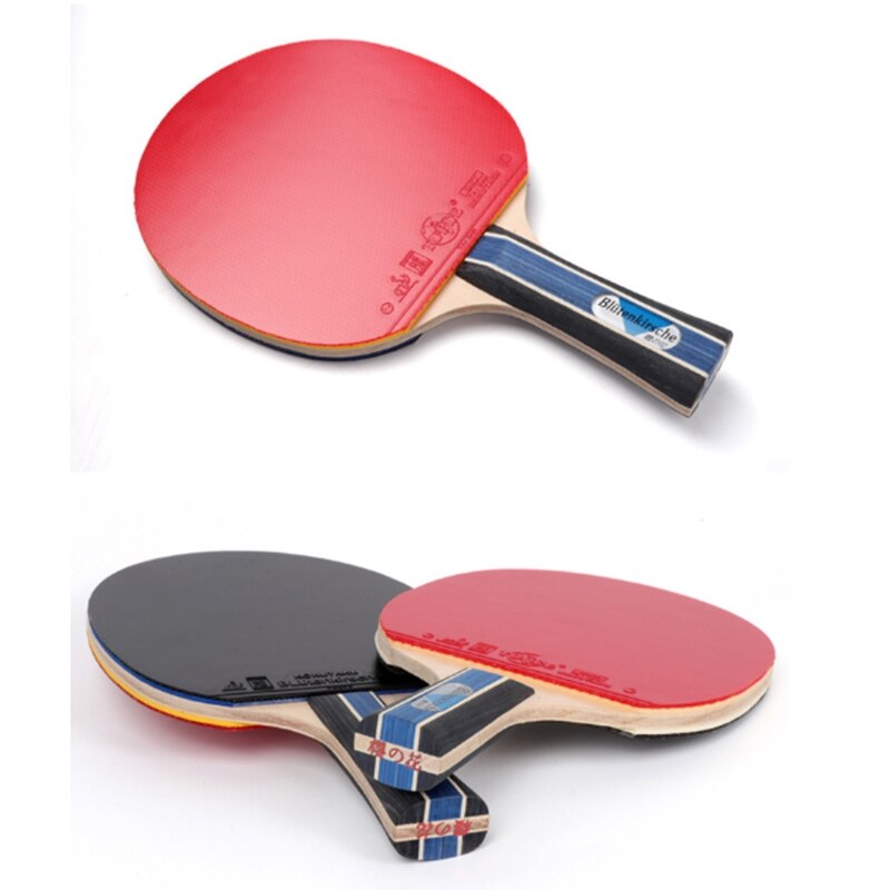 Table Tennis Racket With Rubber Pingpong Paddle 5 Layer Pure Wood Ping Pong Racket Bat