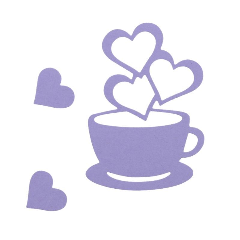Amor corazón café DIY álbum de recortes de Metal artesanía corte troquelado plantillas