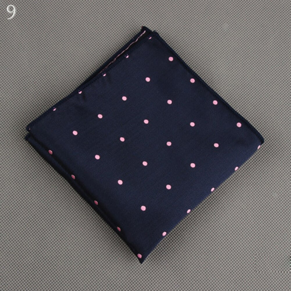 Luxury Men's Handkerchief Polka Dot Striped Floral Printed Hankies Polyester Hanky Business Pocket Square Chest Towel 23*23CM: 9