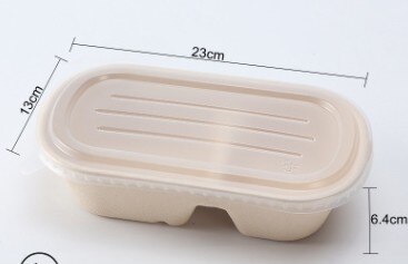 10 PCS Bento Box Eco-Friendly Lunch Box Food Container Disposable Pulp Microwavable Dinnerware Home Healthy Material Lunch Box: Blue / 20pcs