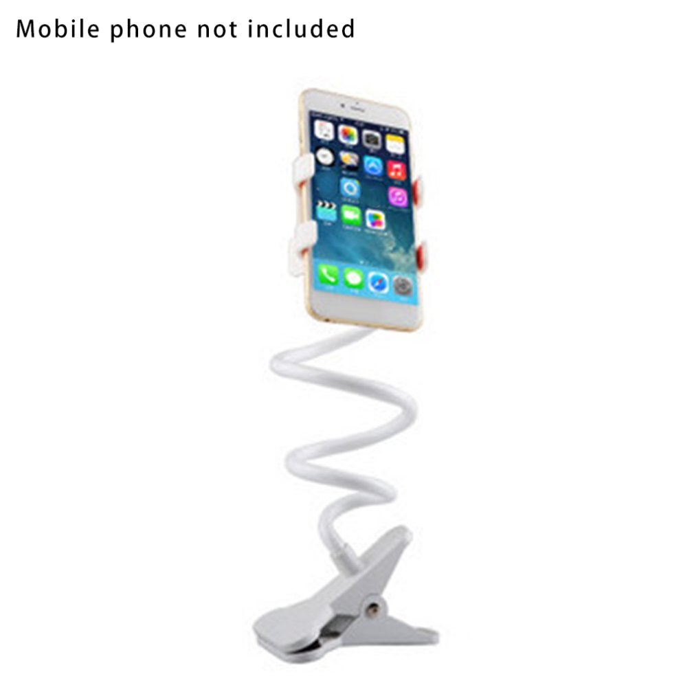 Luie telefoonhouder universele mobiele telefoonstandaard 360 graden multifunctionele flexibele draaibare tablet luie montagebeugel: Wit
