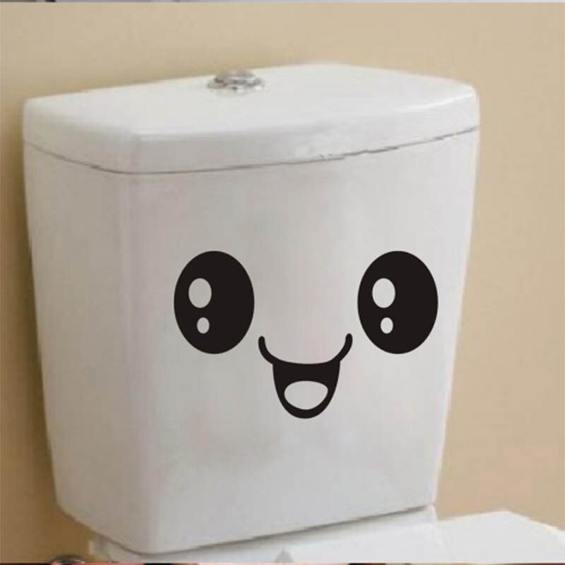 Cute Smile Face Toilet DIY Wall Sticker Home Furniture Bathroom Decals