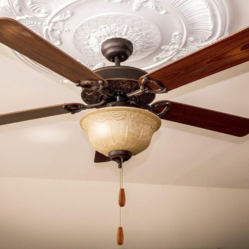 Cadena de ventilador de techo, extensores de cremallera de madera, colgante de ventilador de araña, cadena de ventilador