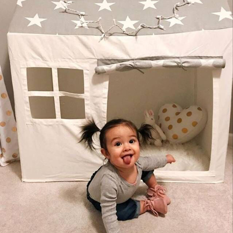 Leinwand Zelt für freundlicher Baby Spielen Zelte Cubby Haus Tipi Spielhaus Traum Hütte Kindergarten Innen Baby Zimmer Dekor Spielzeug für freundlicher