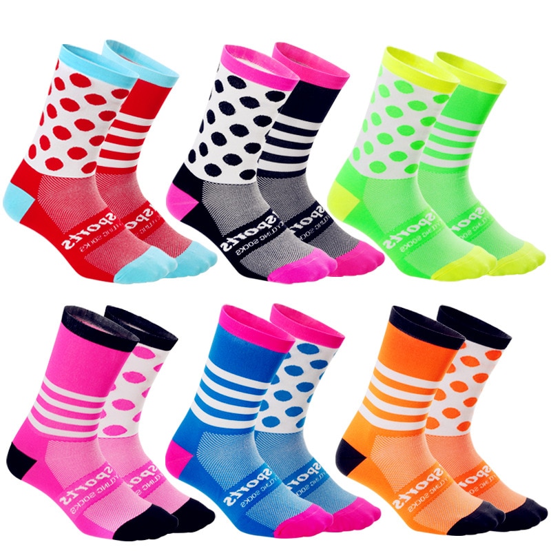 2pcs Cycling Bike Socks Sport Socks Breathable Sweat-absorbent Socks Road Bicycle Anti Slip Compression Sport Socks