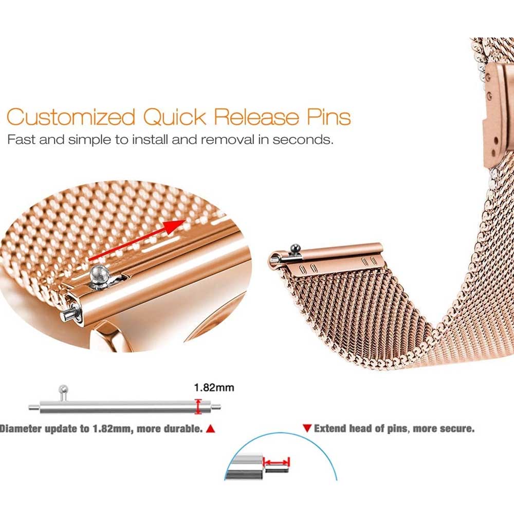 Voor Garmin Venu Sq Bewegen 3 Forerunner 245 645 Muziek Band Quick Release Horloge Milanese Rvs Horlogeband 20Mm horloge Band