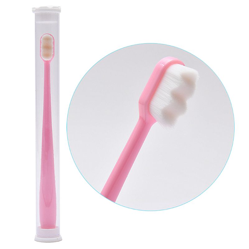 1Pc Nano Ultra-fine vague brosse à dents poils doux adulte enfant avec PVC dentaire blanchiment brosse soins bucco-dentaires propre: 5