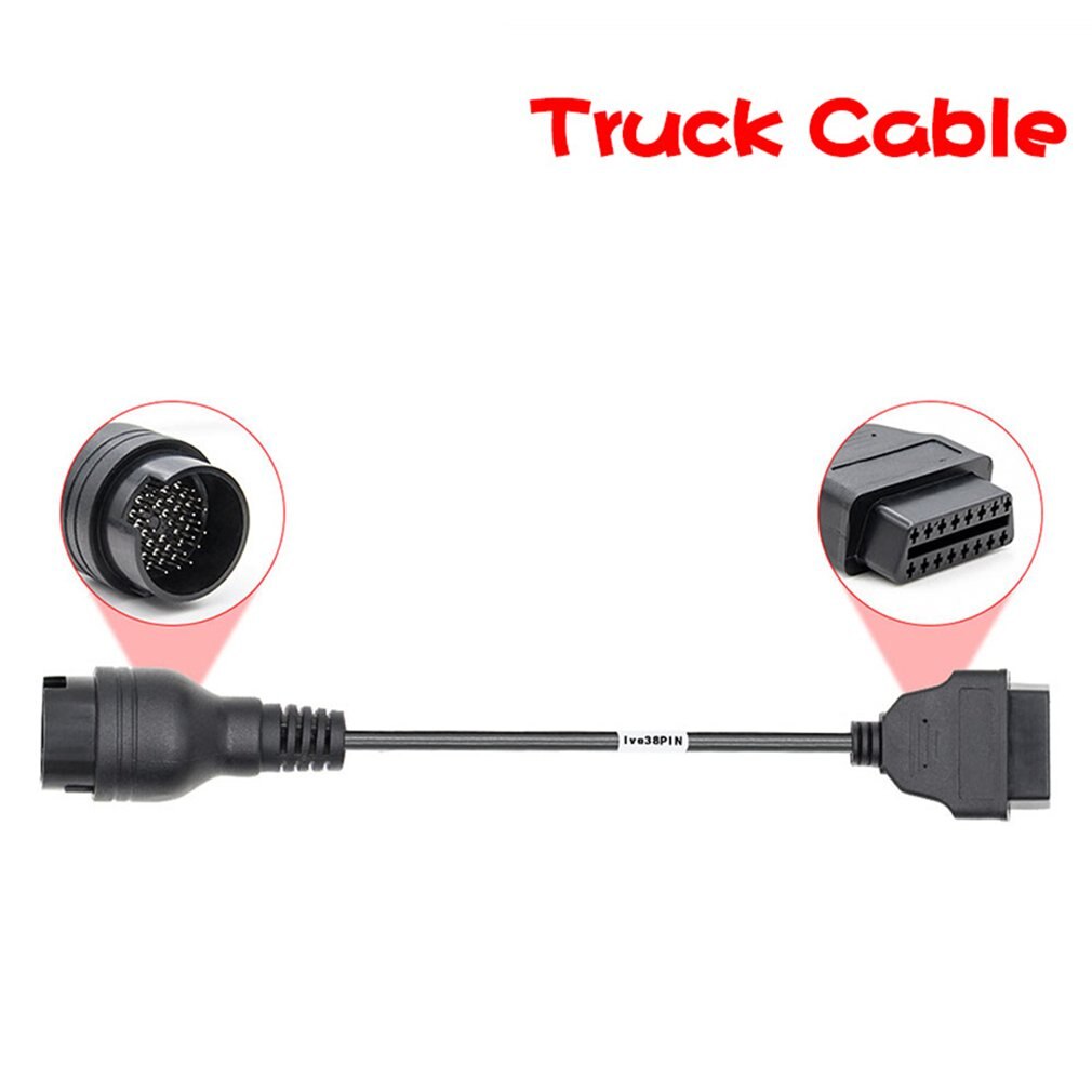 Truck Cable OBD1 to OBD2 for Iveco 38Pin Male to OBD2 16Pin Adapter Cable