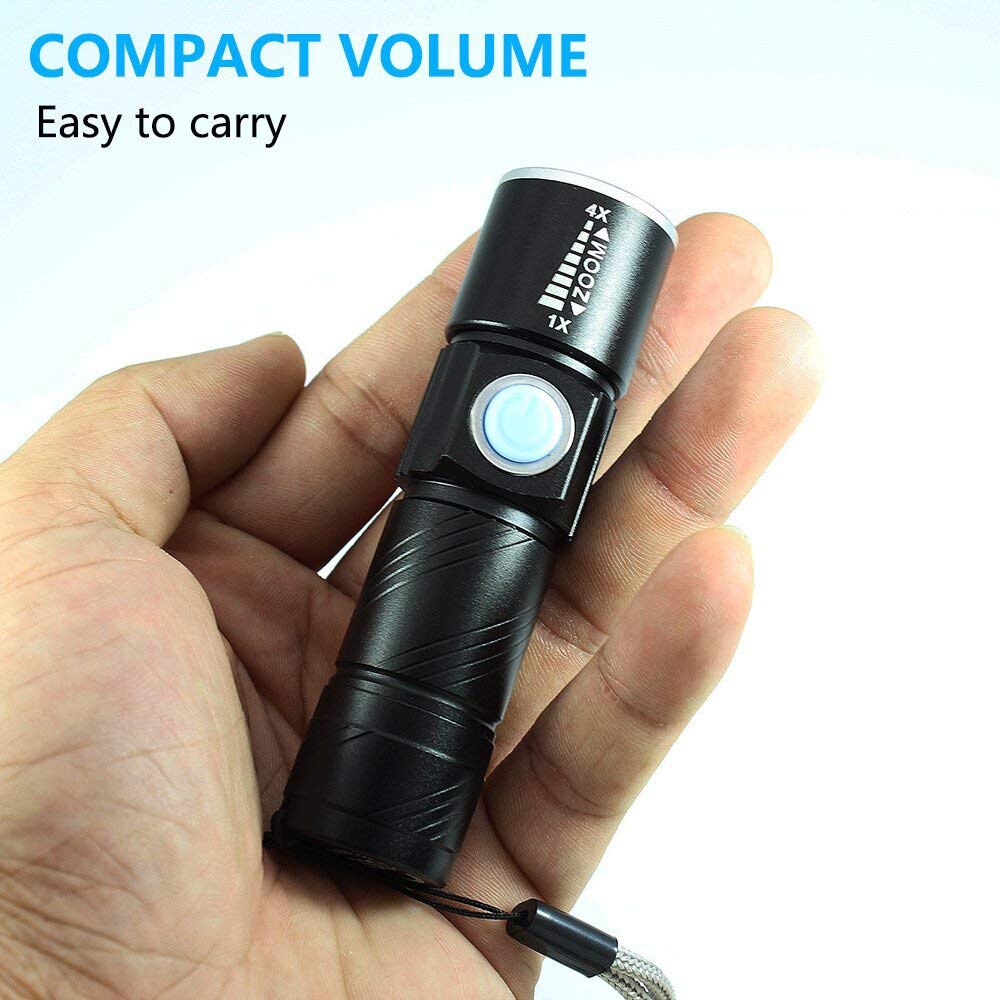 Strong Light Purple-Light Flashlight Three Modes Aluminum Alloy Rechargeable Torch Three Light Modes UV NUV 365nm Light
