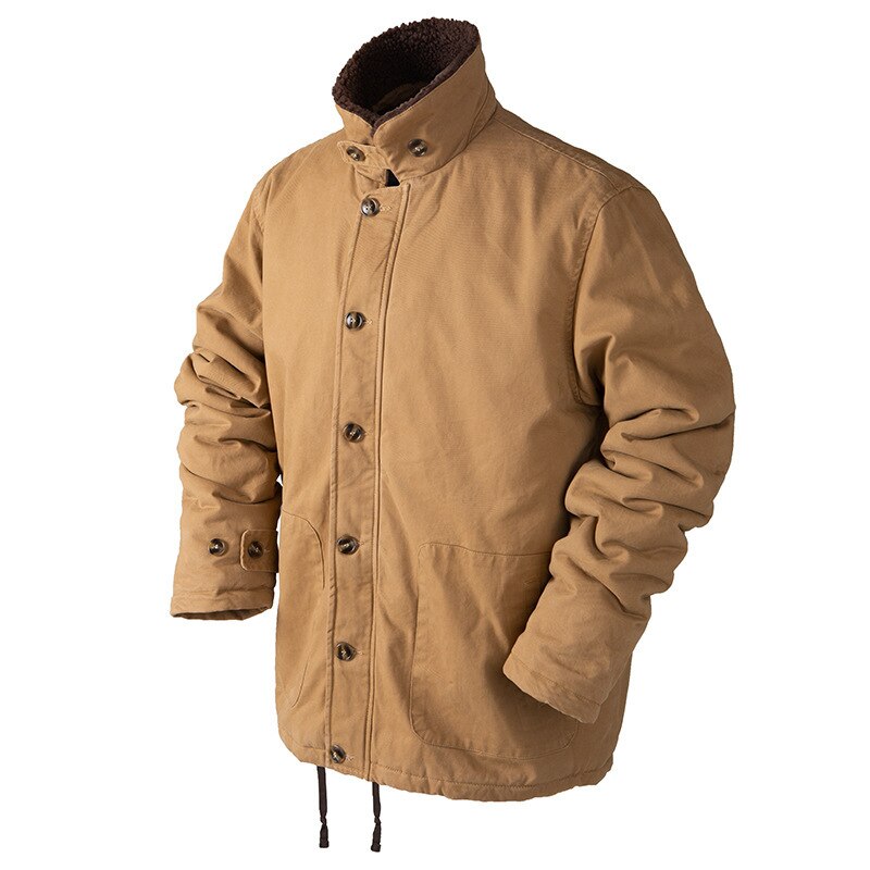 Deck Serve Navy Keep Warm Continuous System Lamb Wool Coat Outdoor Camping Cycling Increase Down Thickening Work Clothes Jacket