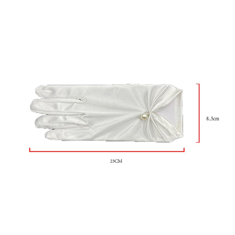 Guantes finos de satén para mujer, con etiqueta elástica, elegantes, encaje de perlas, lazo, protección solar UV, manoplas para conducir y ciclismo, Verano