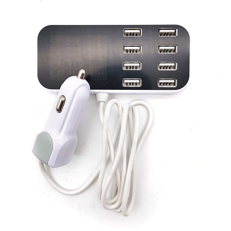 8 USB Charger Car 8-Port Lighter Charging Station Hub LCD Display