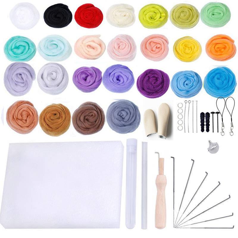 25/36/40 Color Needle Felting Kit Wool Felting Tools Handmade Felt Needle Set Pack Felting Fabric Materials Accessories