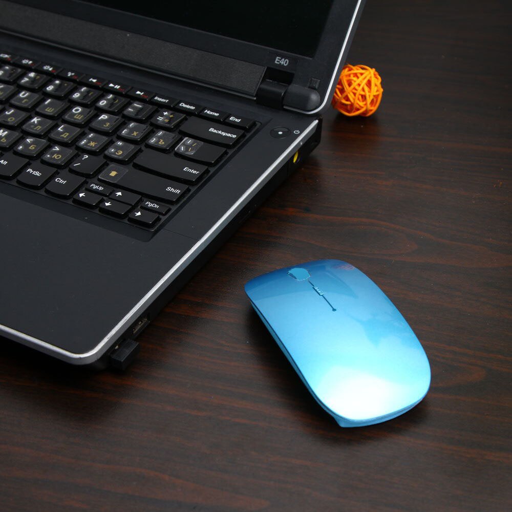 2.4GHz USB Wireless Optical Mouse USB Receiver Super Slim Mause Mice For PC Laptop: Blue